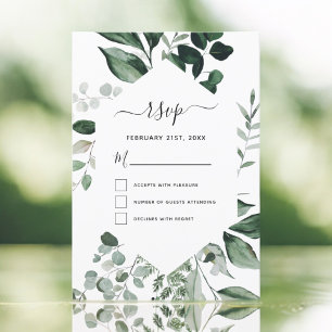 Convites Casamento de Folhagem de Folhagem Botânica RSVP