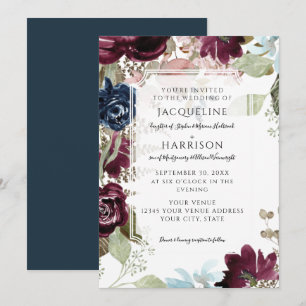 Convites Casamento De Folhagem De Folhagem De Blush Floral