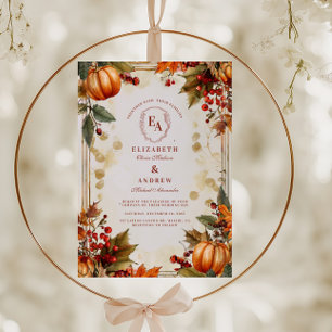 Convites Casamento de Folhagem de Outono