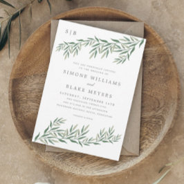 Convites Casamento de Folhagem Elegante Greenery
