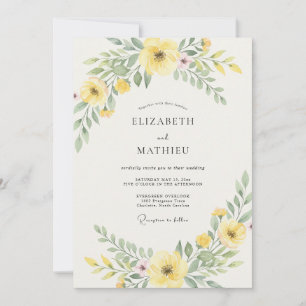 Convites Casamento de Folhas Amarelas Macias