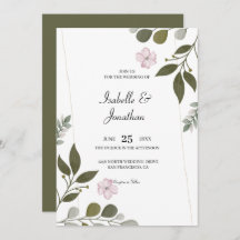 Casamento De Folhas De Aquarela E Flores