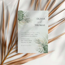 Casamento de Folhas de Palmeira em Aquarela Verde 