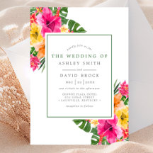 Casamento de Folhas de Palmeira Floral de Hibisco