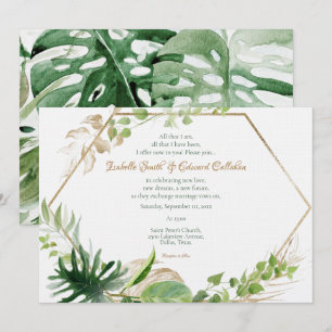 Convites Casamento de Folhas de Palmeira Tropicais Geométri