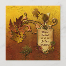 Casamento de Folhas Douradas do outono