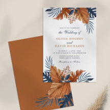 Casamento de Folhas Marrom Rústico e Azul da Meia-