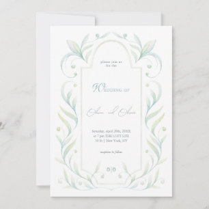 Convites Casamento de Folhas Verdes
