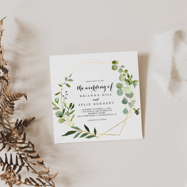 Convites Casamento de Folhas Verdes Tropicais (Criador carregado)