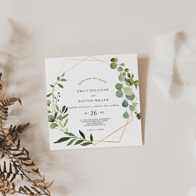 Convites Casamento de Folhas Verdes Tropicais (Criador carregado)