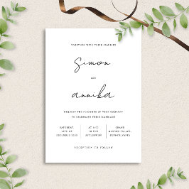 Convites Casamento de Font Moderno Minimalista Elegante