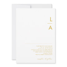 Casamento de Font Monograma Dourado Minimalista Mo