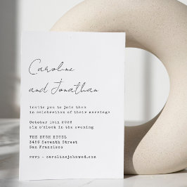 Convites Casamento de Fontes com Script de Máquina Branca M