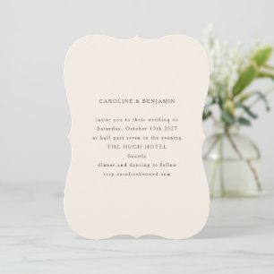 Convites Casamento de Forma Exclusiva de Ivory Ecru Clássic