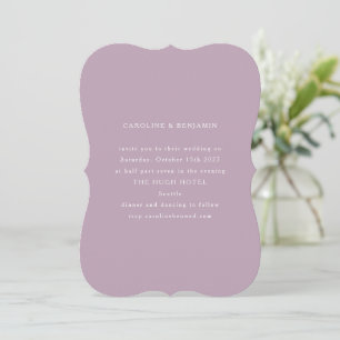 Convites Casamento de Forma Única de Lilac com Dusty Formal