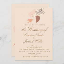 Convites Casamento de Formas Terrestres Geométricas abstrat