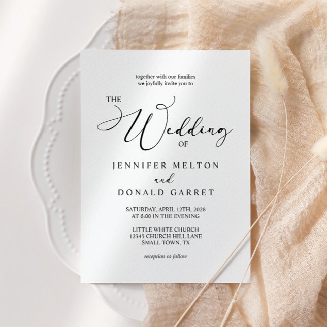 Convites Casamento de Foto Adicionar Rótulo Simples Moderno (Criador carregado)