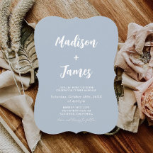 Casamento de Foto Azul Simples