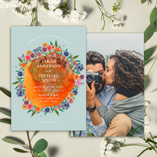 Convites Casamento de Foto Bohemian Garden Boho Wildflower