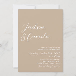 Convites Casamento de Foto Boho Bege