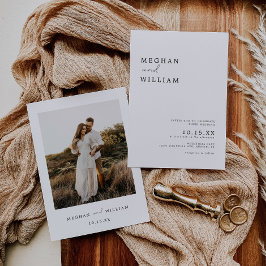Convites Casamento de Foto Boho Minimalista Moderno