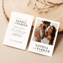 Convites Casamento de Foto Boho Minimalista Moderno