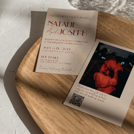 Convites Casamento de Foto com Código QR Moderno e Capricho
