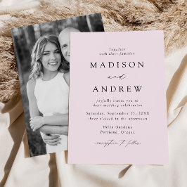 Convites Casamento de Foto com Elegância Moderna de Lavanda