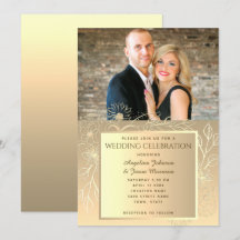 Casamento de Foto com Folha de Ouro Romântico