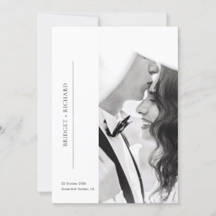 Convites Casamento de Foto com Gravata Preta Romântico