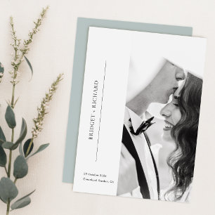 Convites Casamento de Foto com Gravata Preta Romântico