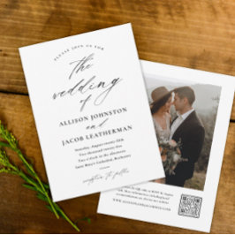 Convites Casamento de Foto com Letra Elegante