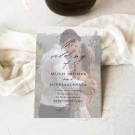 Convites Casamento de Foto com Letra Elegante