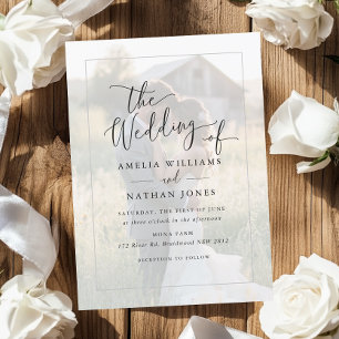 Convites Casamento de Foto com Letra Rústica