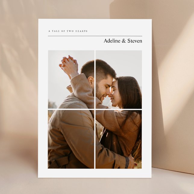 Convites Casamento de Foto com Monograma Elegante Moderno (Criador carregado)