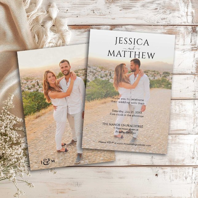 Convites Casamento de Foto com Sobreposição Simples (Criador carregado)