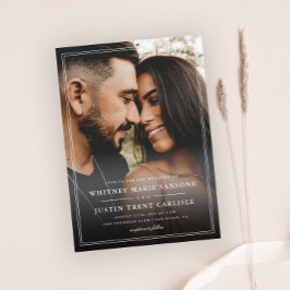 Convites Casamento de Foto com Tipografia Clássica Simples