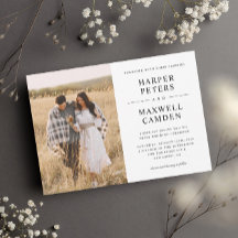 Casamento de Foto com Tipografia Simples Preto e B