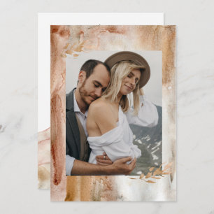 Convites Casamento de Foto de Abstrato de Aquarela Minimali