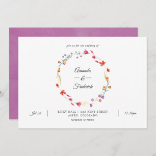 Convites Casamento de Foto de Aquarelle Wildflower