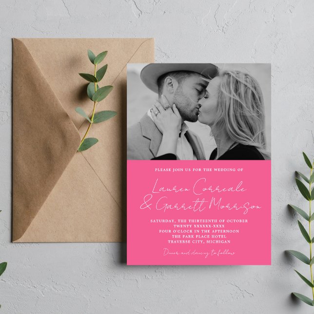 Convites Casamento de Foto de Cravagem Moderna com Verdadei (Criador carregado)