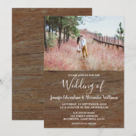 Convites Casamento de foto de madeira de celeiro russo