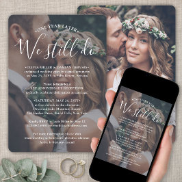 Convites Casamento de Foto de Recepção de Aniversário e Tex