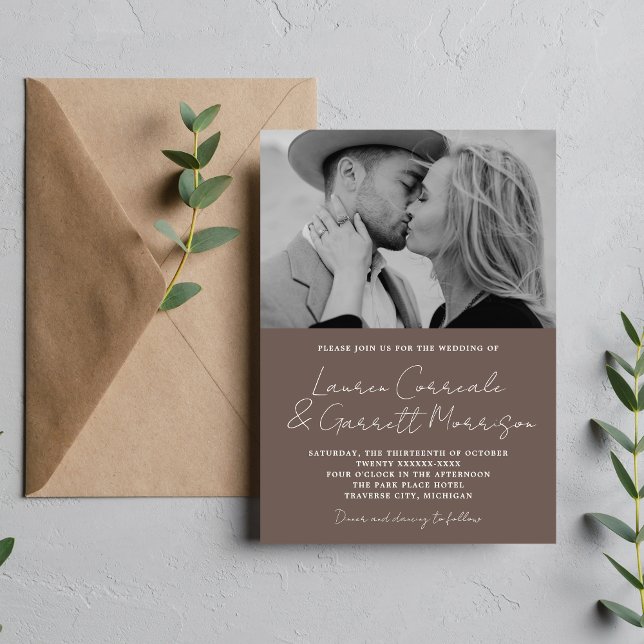 Convites Casamento de Foto de Salão Moderno 3 Simplicidade (Criador carregado)