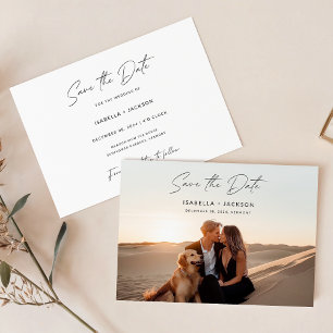 Convites Casamento de Foto de Script Elegante Simples Salve