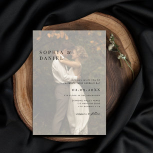 Convites Casamento de Foto de Sobreposição de Vellum Modern