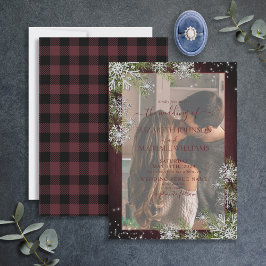 Convites Casamento de Foto de Vellum, Xadrez de Madeira Sil