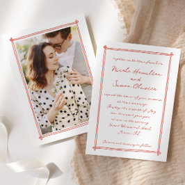 Convites Casamento de Foto Desenhado com Quadro Whimsical