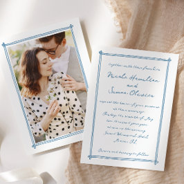 Convites Casamento de Foto Desenhado com Quadro Whimsical