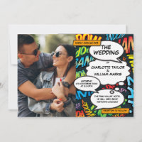 Casamento de Foto Divertida Banda Desenhada Colori